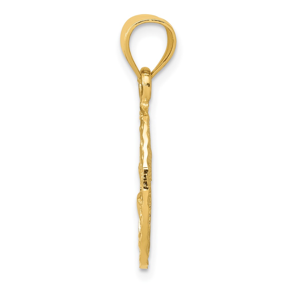 14K Dolphin and Palm Tree Pendant (K3017)