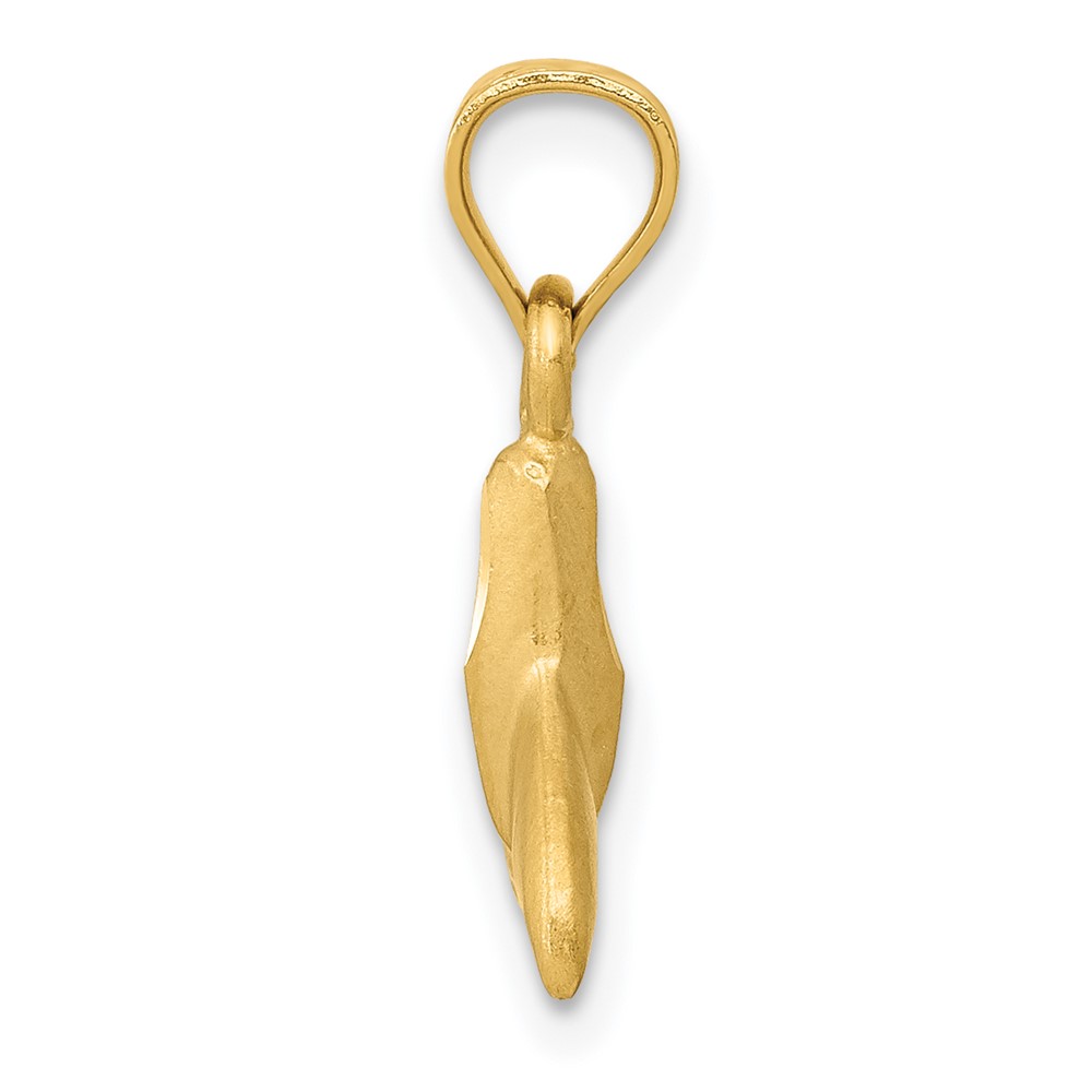 14K 3D Whale Tail Pendant (K3023)