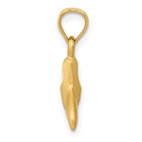 14K Yellow Gold 3-D Whale Tail Pendant view 2