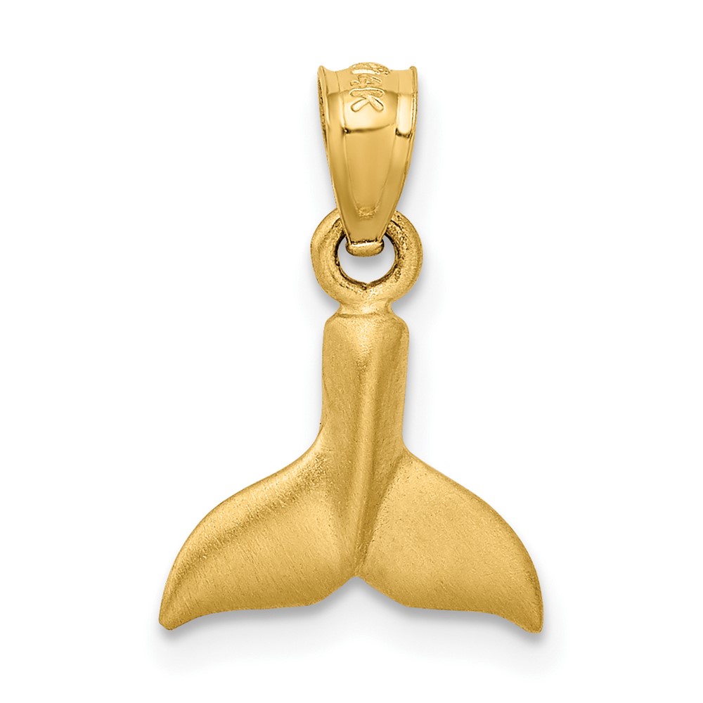 14K 3D Whale Tail Pendant (K3023)