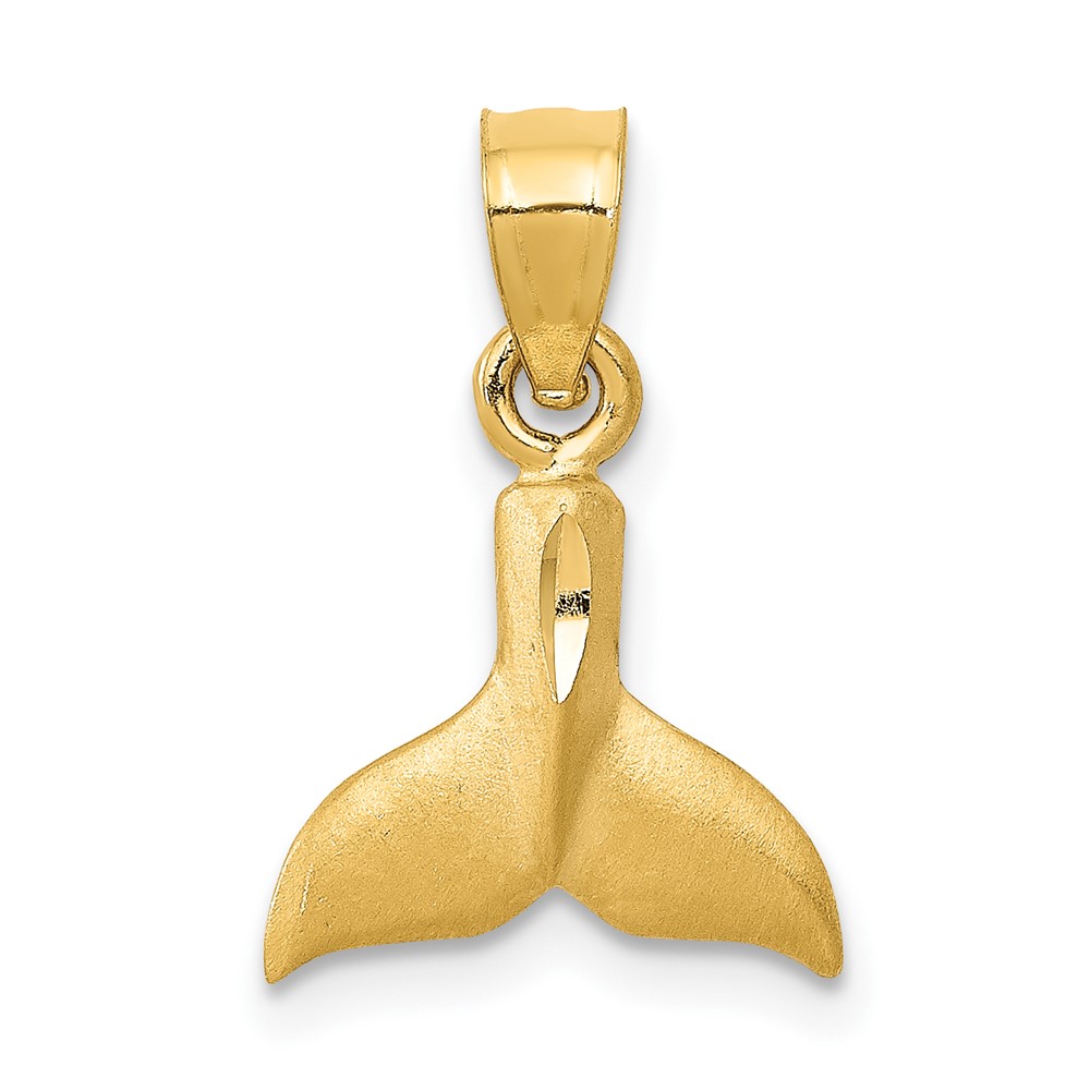14K 3D Whale Tail Pendant (K3023)