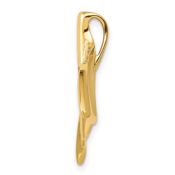 14K Large Whale Tail Chain Slide