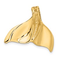 14K Yellow Gold Large Whale Tail Chain Slide view 3