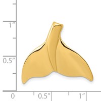 14K Yellow Gold Large Whale Tail Chain Slide view 4