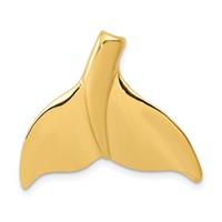 14K Yellow Gold Large Whale Tail Chain Slide view 1