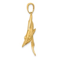 14K Yellow Gold Large Marlin Pendant view 2