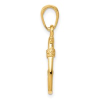 14K Yellow Gold 3-D Fish Hook Pendant view 2