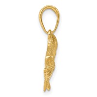 14K Yellow Gold Open Mouthed Bass Fish Pendant view 2