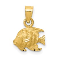 14K Yellow Gold Bannerfish Pendant view 1