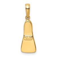 14K Yellow Gold 3-D Scuba Flipper Pendant view 3