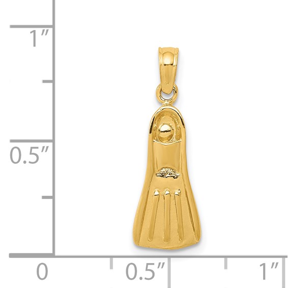 Gold Polished Scuba Flipper Pendants