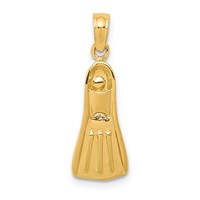 14K Yellow Gold 3-D Scuba Flipper Pendant view 1