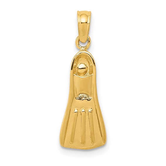 Gold Polished Scuba Flipper Pendants
