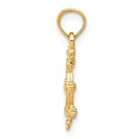 14K Ship Wheel Pendant view 2