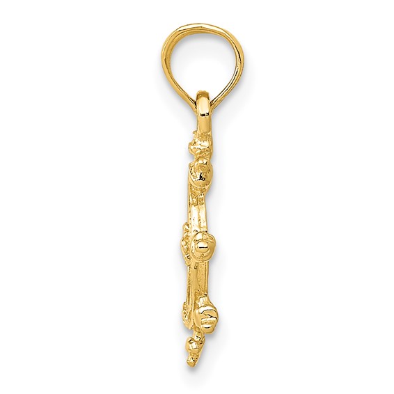 Gold Polished Ship Wheel Pendants