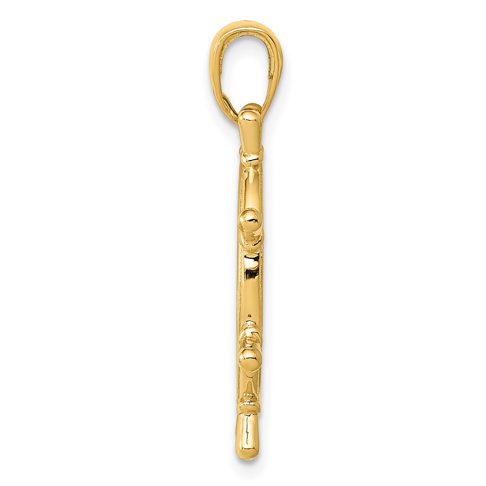 14K  3D Ships Wheel Pendant (K3071)