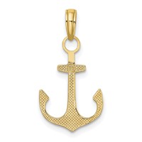14K Yellow Gold Anchor Pendant view 3