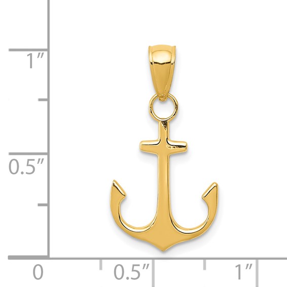 Gold Polished Anchor Pendants