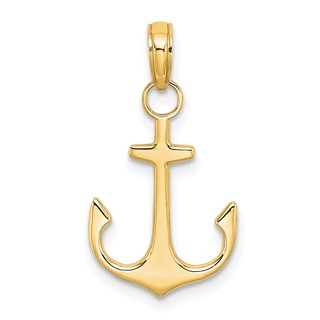 Gold Polished Anchor Pendants