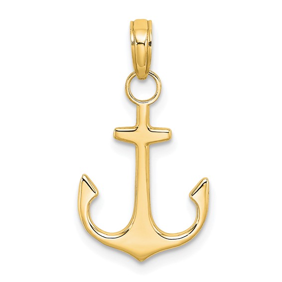 Gold Polished Anchor Pendants