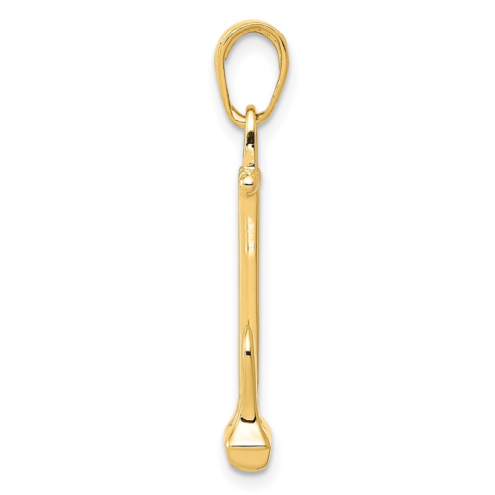 14K  3D Navy Anchor Pendant (K3077)