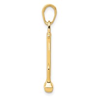 14K Yellow Gold 3-D Navy T-Bar Anchor Pendant view 2