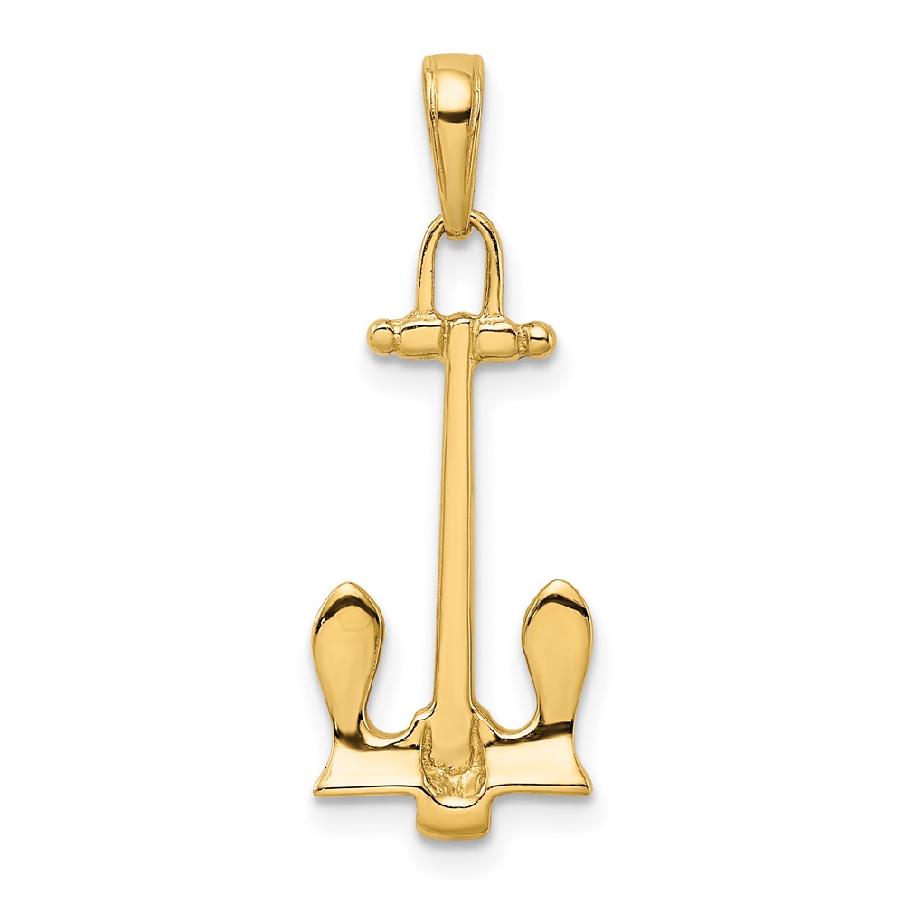 14K  3D Navy Anchor Pendant (K3077)