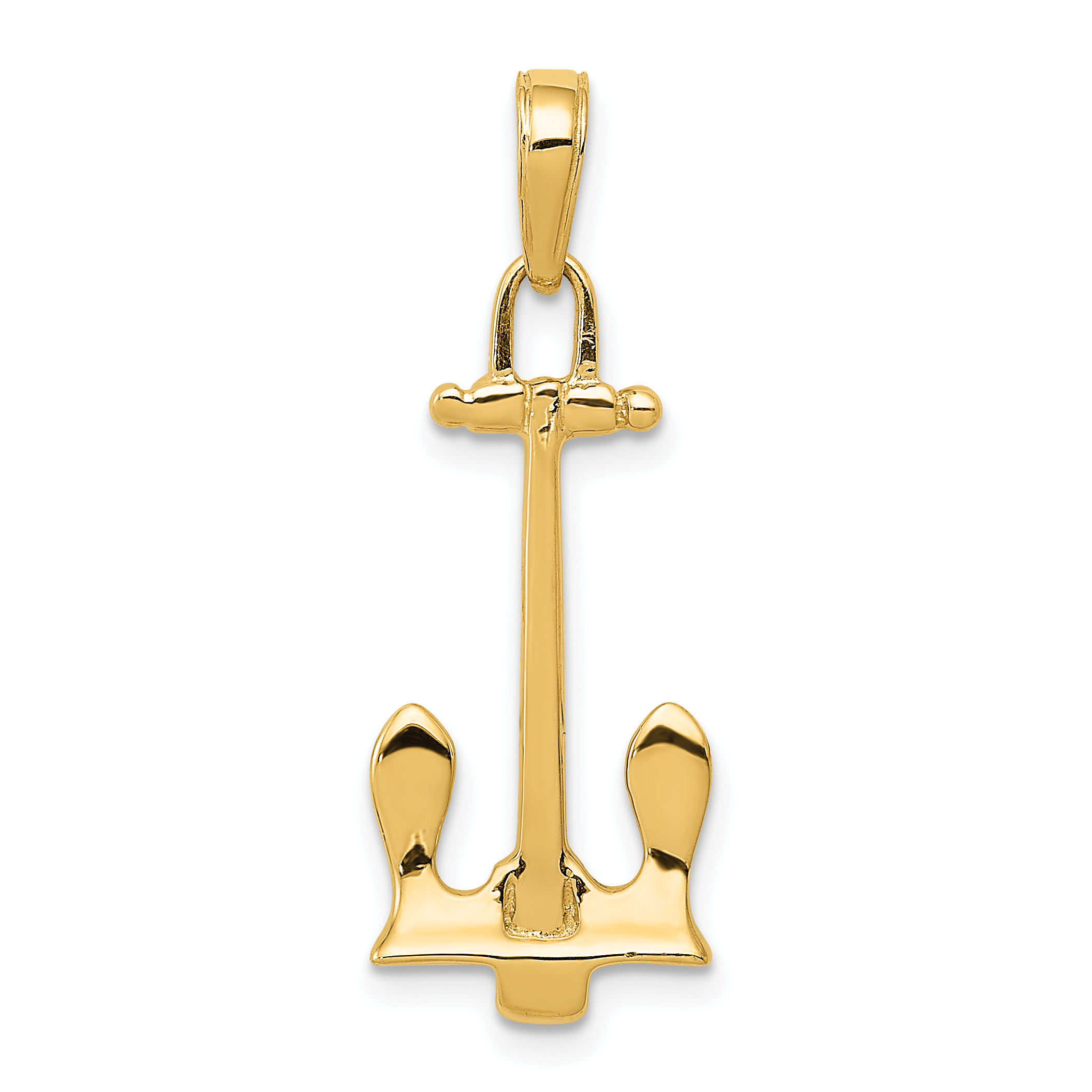 14K  3D Navy Anchor Pendant (K3077)