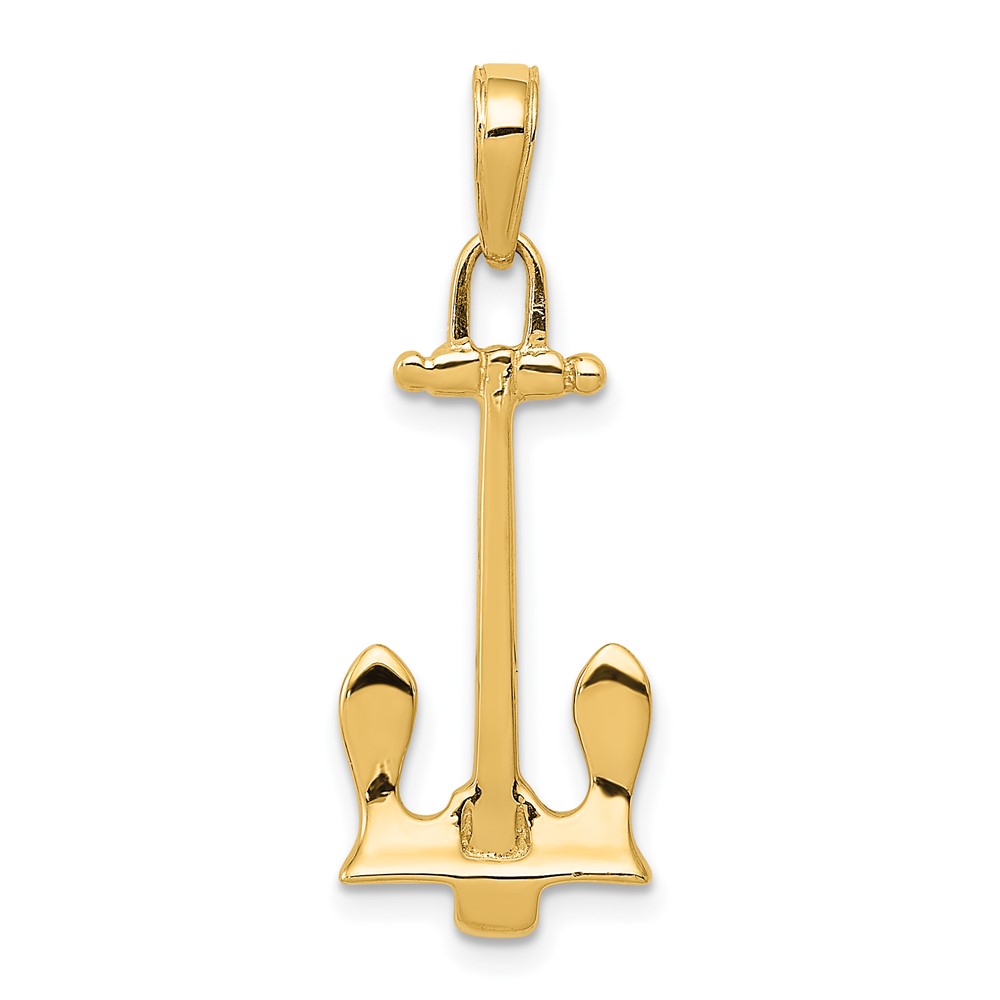 14K  3D Navy Anchor Pendant (K3077)