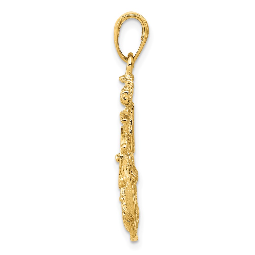 14k Medium Anchor w/Wheel Pendant (K3080)