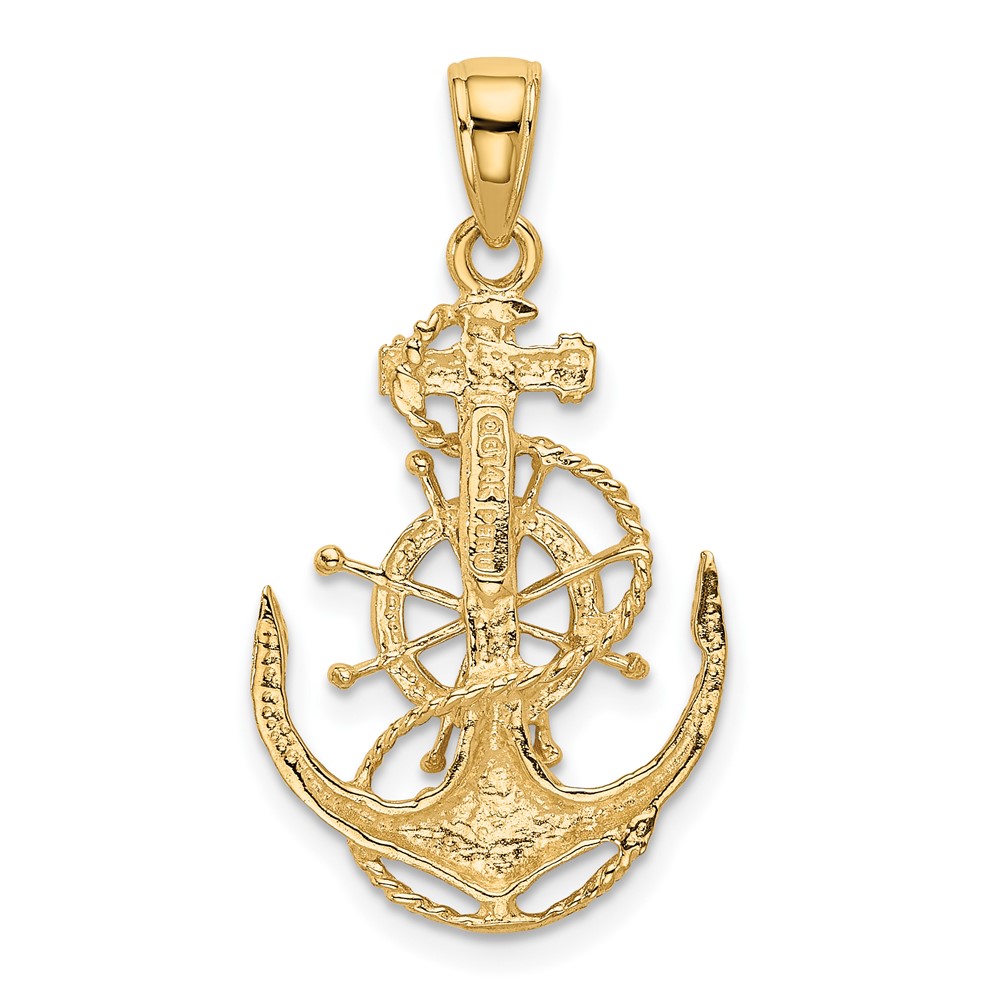 14k Medium Anchor w/Wheel Pendant (K3080)