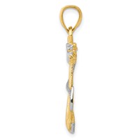 14K and White Rhodium Anchor with Rope Pendant view 2