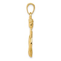 14K Yellow Gold Anchor Pendant with Rope view 2