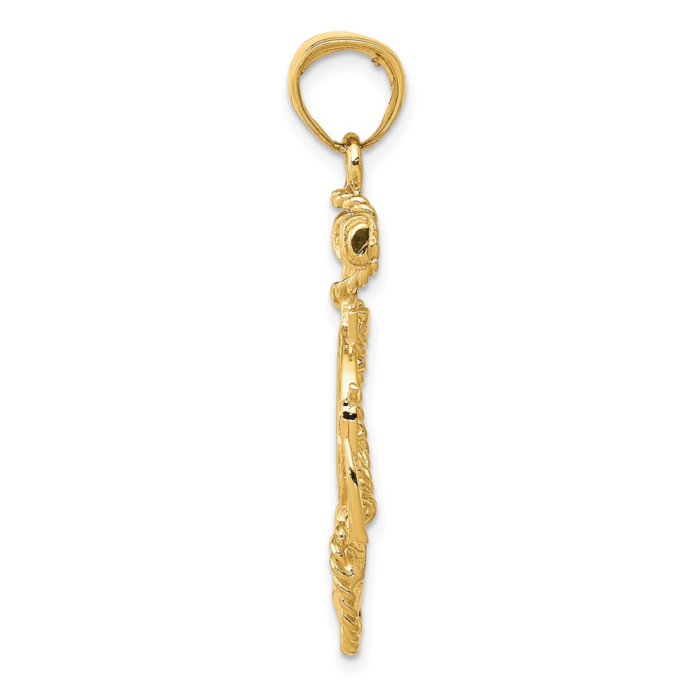 14k Large Anchor w/Wheel Pendant (K3083)