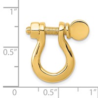 14K Yellow Gold 3-D Large Shackle Link Pendant with Moveable Screw view 4