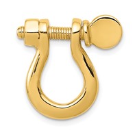 14K Yellow Gold 3-D Large Shackle Link Pendant with Moveable Screw view 1