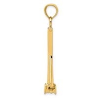 14K Yellow Gold 3-D Fluke-Style Anchor Pendant with Moveable Fins view 2