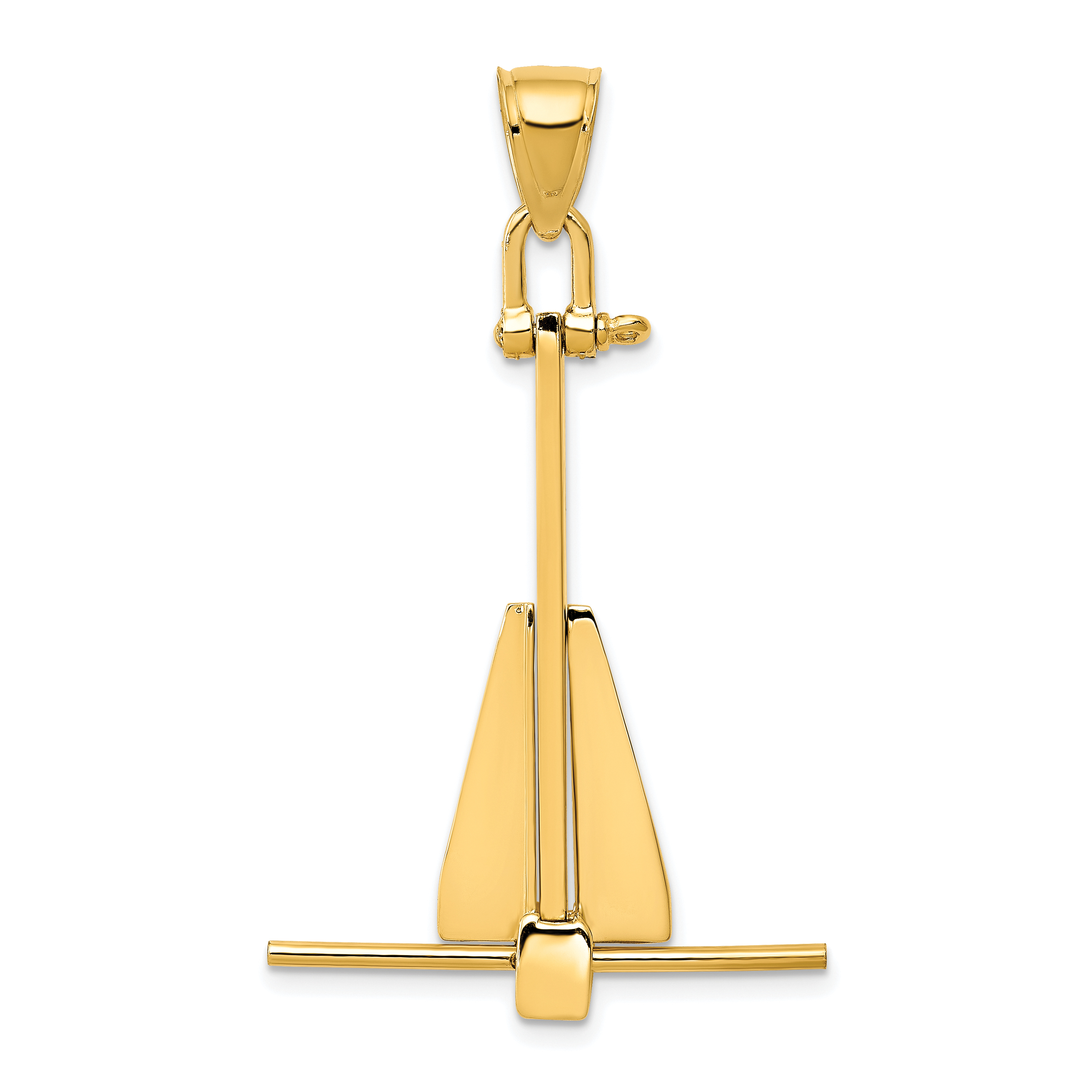 14K  3D Moveable Anchor Pendant (K3086)