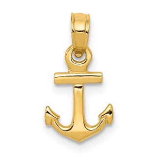 Gold Polished Anchor Pendants