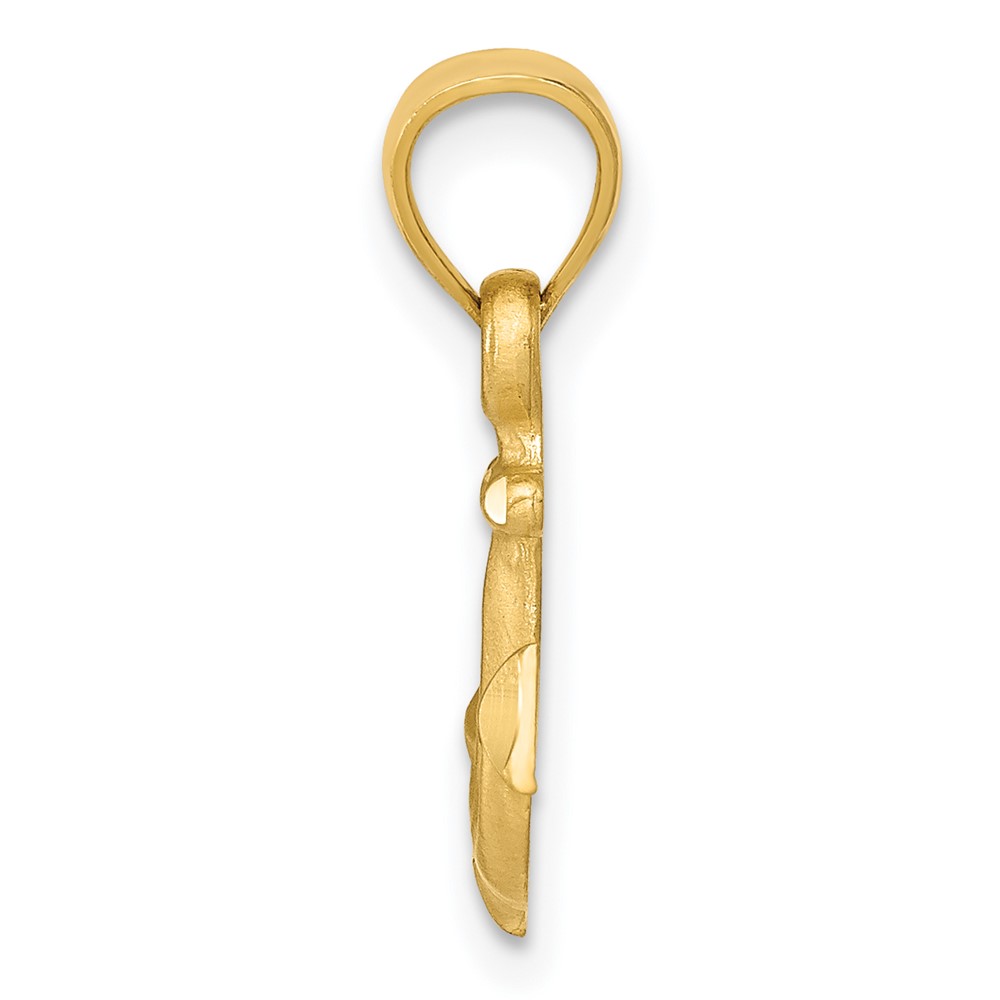 14K Diamond-cut Anchor Pendant (K3089)