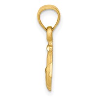 14K Yellow Gold Satin Diamond-cut Anchor Pendant view 2