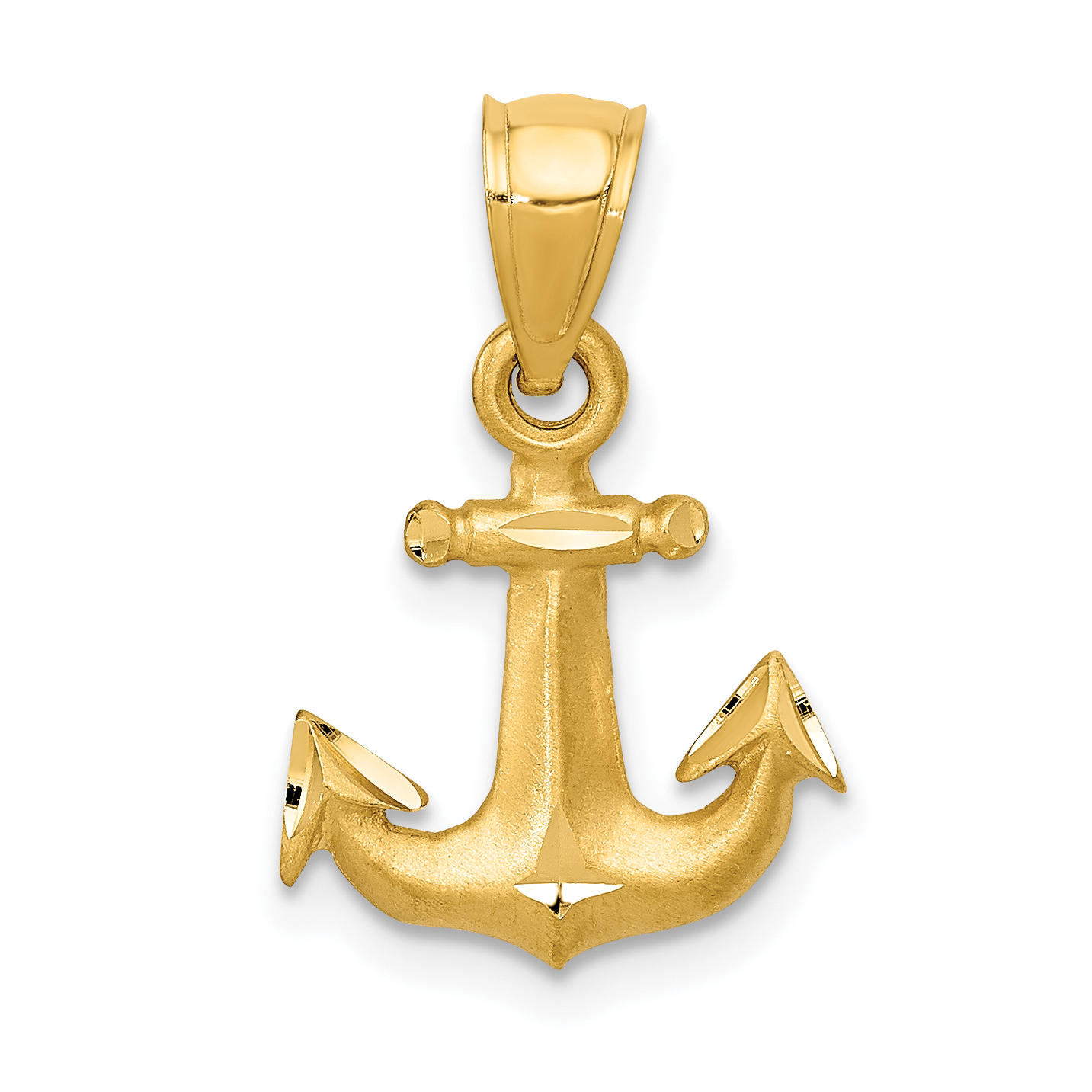 14K Diamond-cut Anchor Pendant (K3089)