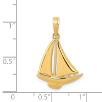14K Yellow Gold Sailboat Pendant view 4