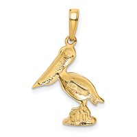 14K Yellow Gold Pelican Pendant view 3