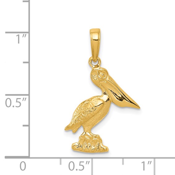 Gold Polished Pelican Pendants