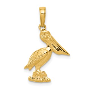 Gold Polished Pelican Pendants