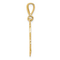 14K Yellow Gold Skull and Bones Pendant view 2