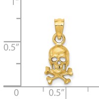 14K Skull and Cross Bones Pendant view 4