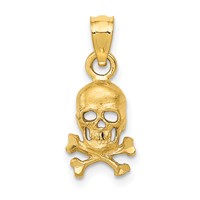 14K Skull and Cross Bones Pendant view 1