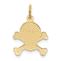 14K Yellow Gold Skull and Bones Charm view 3